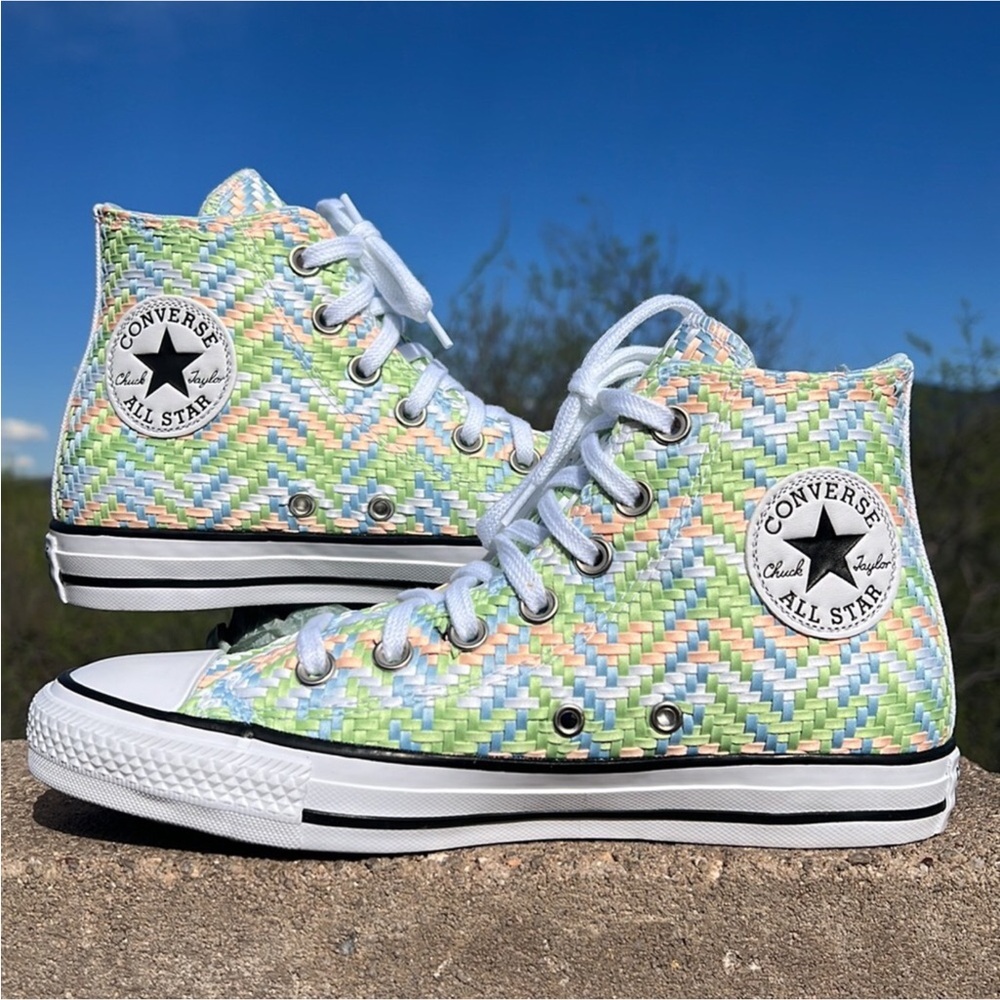 Converse All Star High Top Sneakers in Woven Pastel Multi
